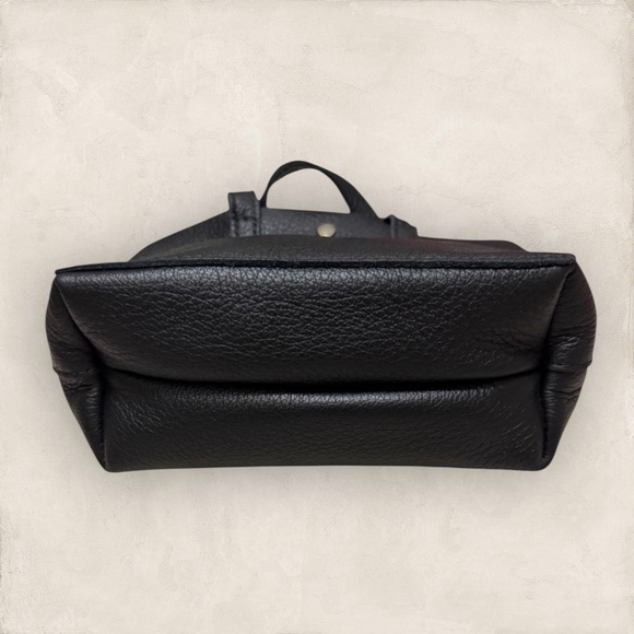Portland Leather Snap Mini Crossbody Tote in Pebbled Black! - Picture 3 of 8